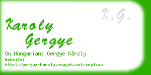 karoly gergye business card