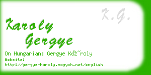 karoly gergye business card